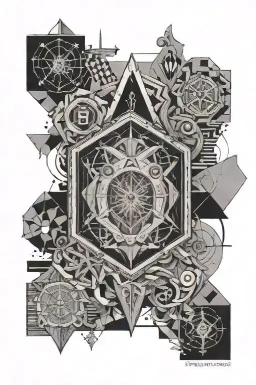 exo geo patern grec science tattoo design idea