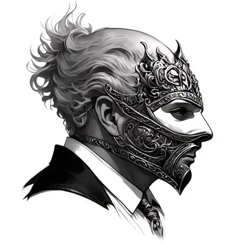 king baldwin 4 with his mask tattoo design idea