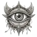 Shibari evil eye tattoo design idea