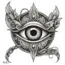 Shibari evil eye tattoo design idea