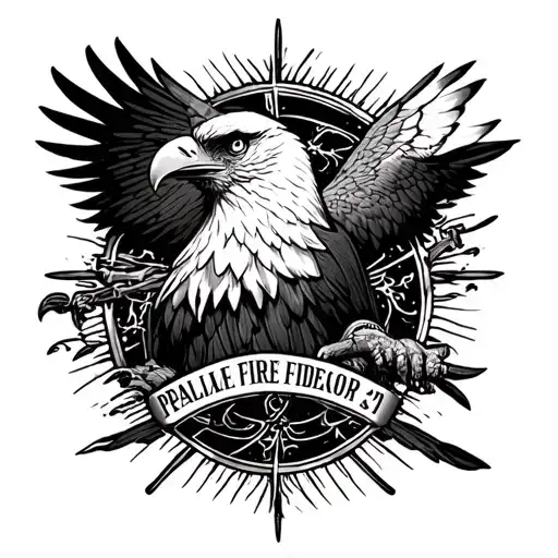 deals with being an eagle scout and a firefighter and has psalm 91 in it tattoo design idea