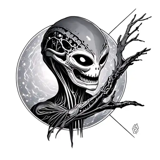 astral project alien tattoo design idea