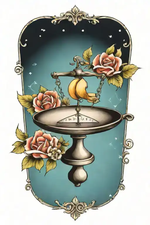 weighted scales  tattoo design idea