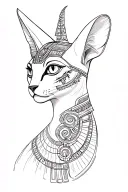 sekhmet with Bastet and eye of ra tattoo design idea