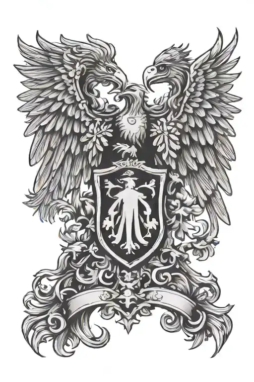 Two-headed condor resembling the coat of arms of the Holy Roman Empire. tattoo design idea