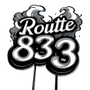route 83 sign with shaded smoke rising  tattoo design idea