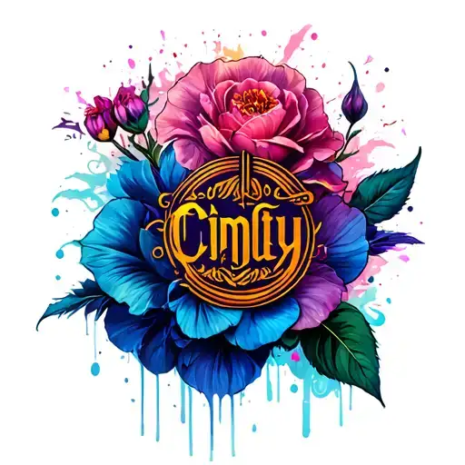 "CinCity Art" text banner tattoo design idea