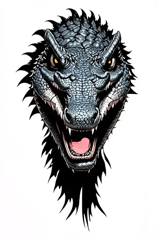 Alligator Samurai Warrior tattoo design idea