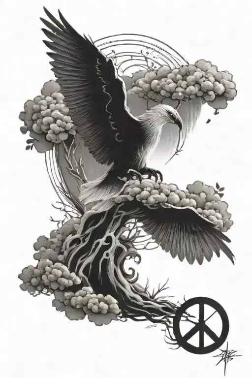 Peace And Lightining Storm And Time And Nature Tattoo tattoo design idea