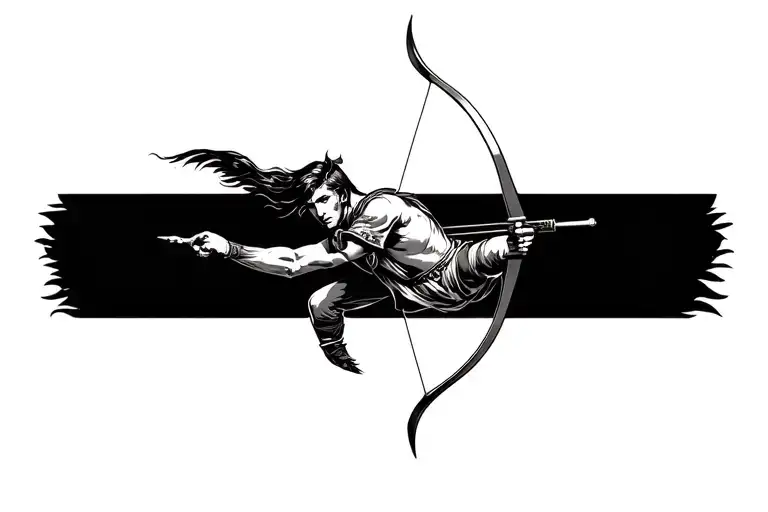 Sagittarius archer shooting tattoo design idea