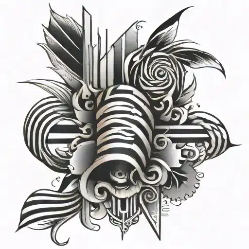 808 stripes tattoo design idea