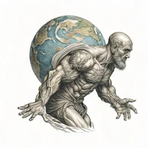 Atlas, with the earth on his back tattoo design idea