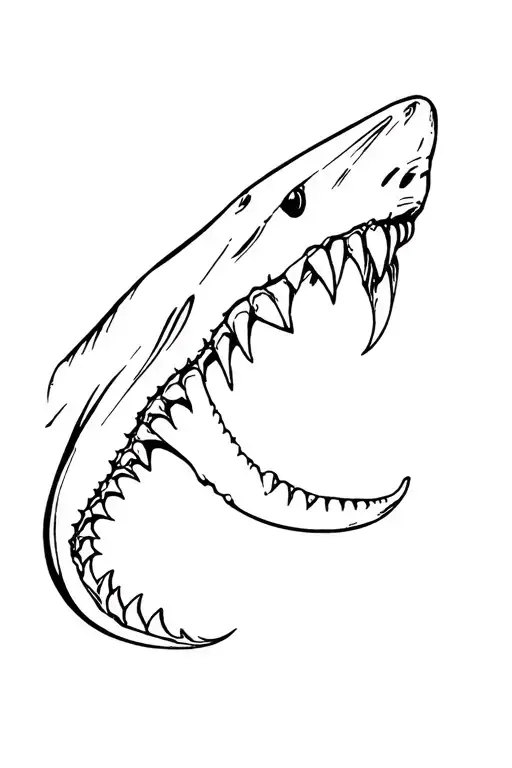 shark jaw open tattoo design idea
