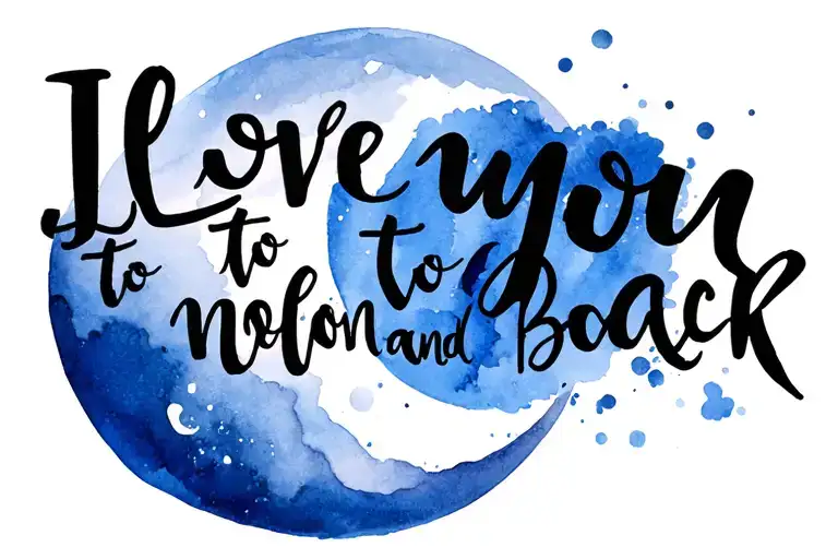 I love you to the moon and back tattoo cursive writing tattoo design idea