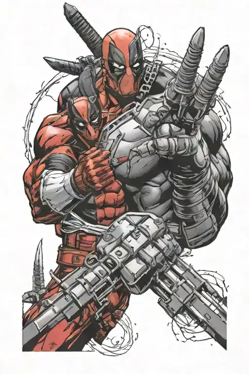 deadpool and wolverine claws extended tattoo design idea