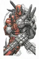 deadpool and wolverine claws extended tattoo design idea