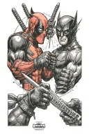 deadpool and wolverine claws extended tattoo design idea