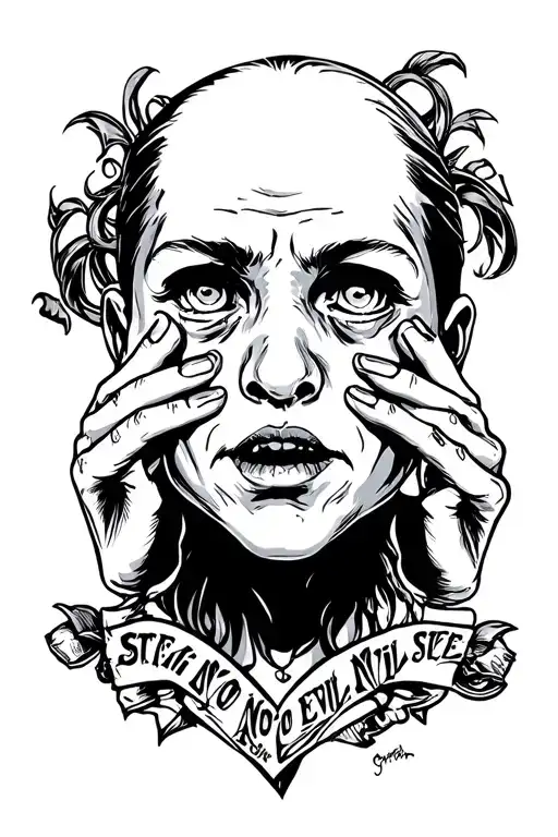 hear no evil see no evil speak no evil tattoo design idea