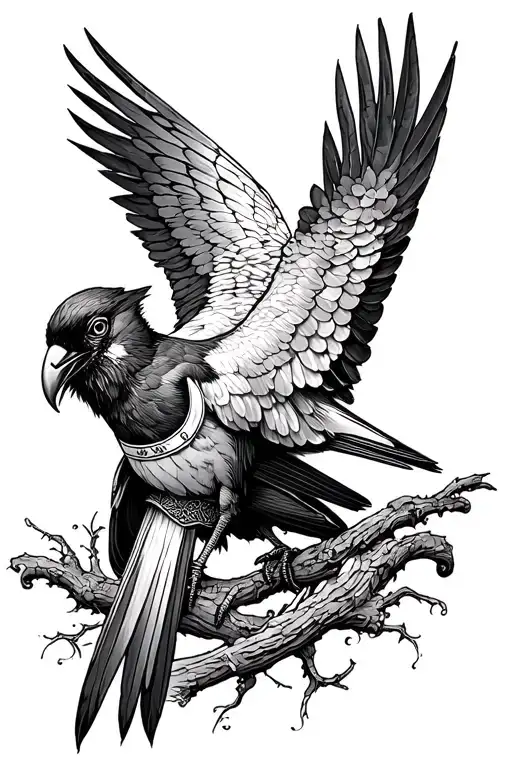 joan the arc bird michael tattoo design idea