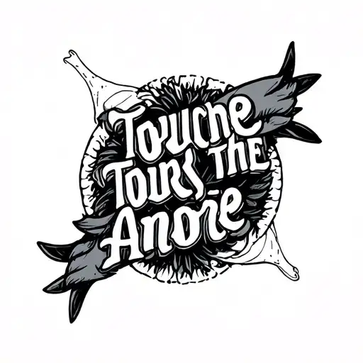traditional tattoo of the band touche amore written tattoo design idea