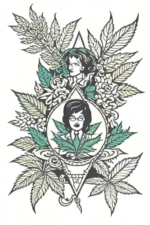 teacher and weed tattoo design idea