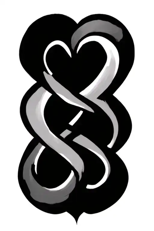 infinity sign with heart tattoo design idea