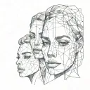 Psychedelic painted faces with a cross tattoo design idea