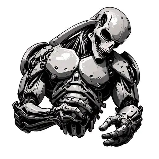 bio mech with gambling tattoo design idea