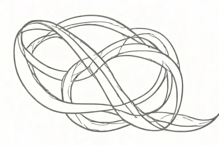 mobius strip with D X and heart shape tattoo design idea