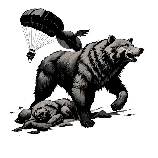 Airborne Forces. wolf. bear. parachute. death. Virgo tattoo design idea