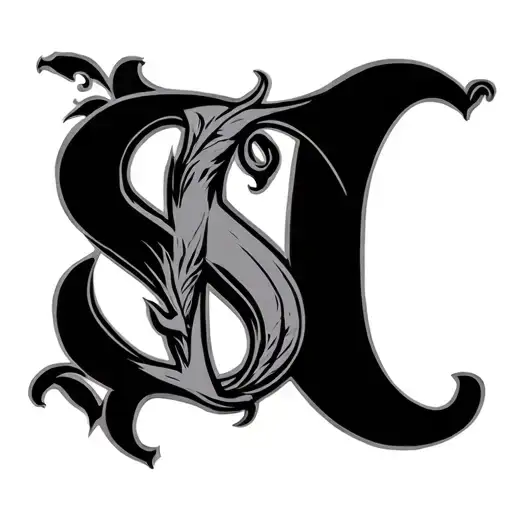 letter s,n,c tattoo design idea