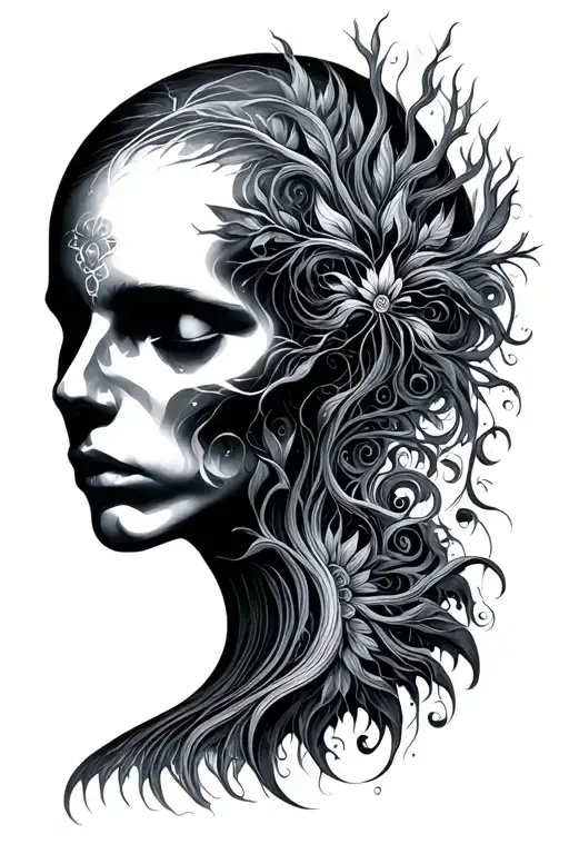 dark psychadelic nature alex grey style tattoo design idea