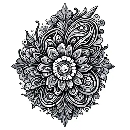 Paisley pattern incorporating elements tattoo design idea