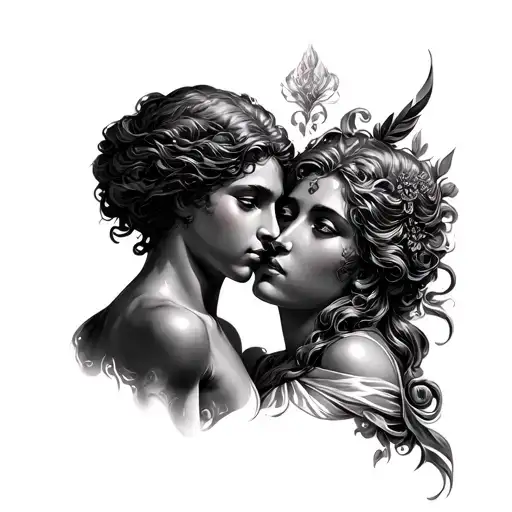Eros And Psyche tattoo design idea