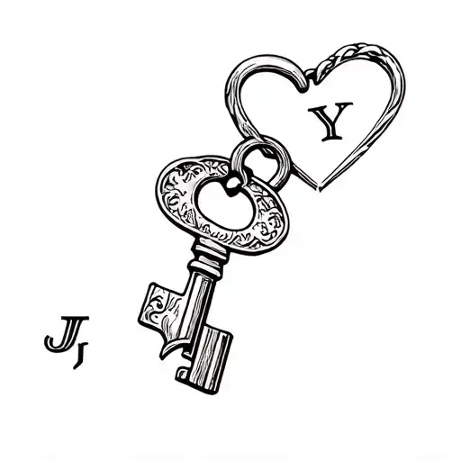 Key Shaped Lettering Minimalist
