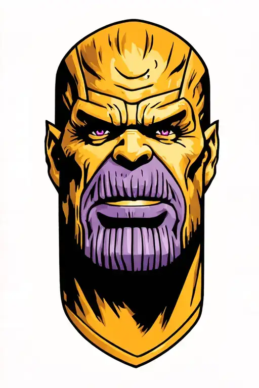 THANOS was right arm sleeve tattoo design idea