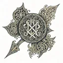 Slavic patterns and runes tattoo design idea