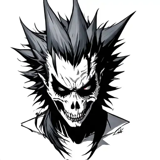 Ryuk from the anime "Death Note" tattoo design idea
