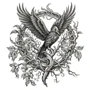 Phoenix Bird Inside A Tree Of Life tattoo design idea