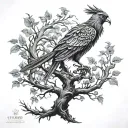 Phoenix Bird Inside A Tree Of Life tattoo design idea