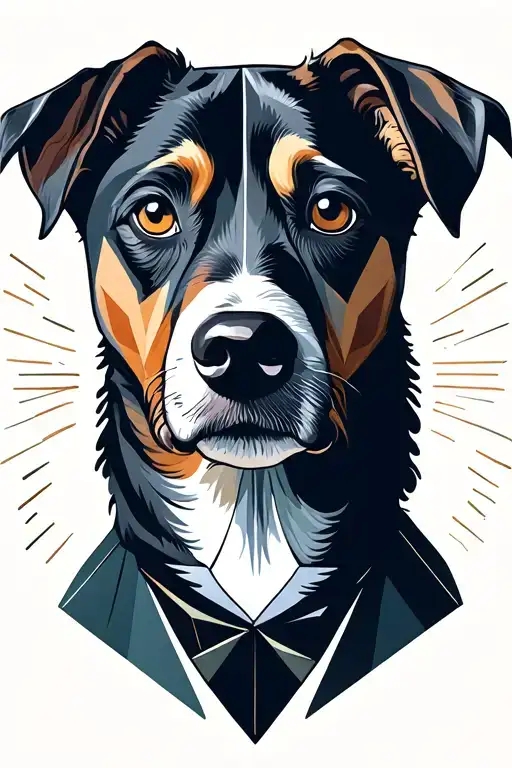 dog lover boy tattoo design idea