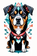 dog lover boy tattoo design idea