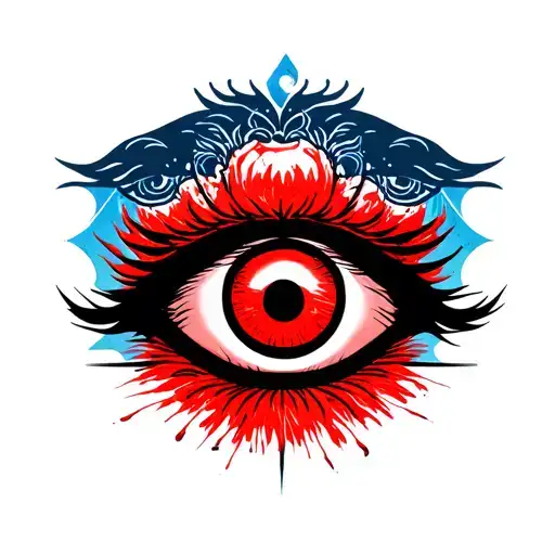 Kokushibo Eyes with sharingan and six eyes and  tattoo design idea