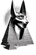 anubis tattoo with eye of ra inside pyramid tattoo design idea