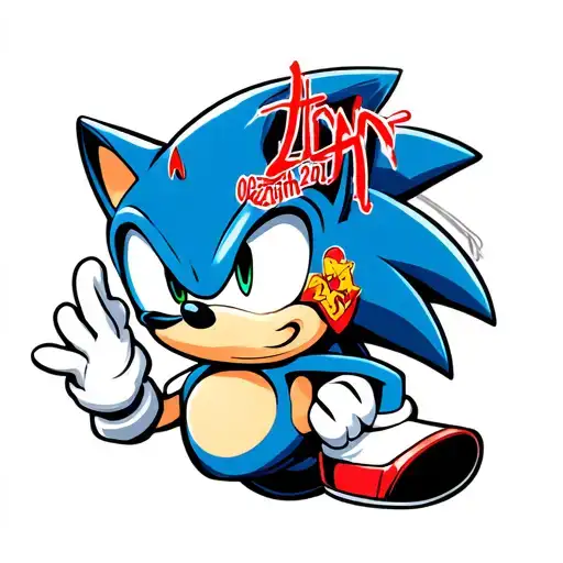sonic the hedgehog, Tritan my sons name, birthday 02/21/2019 tattoo design idea