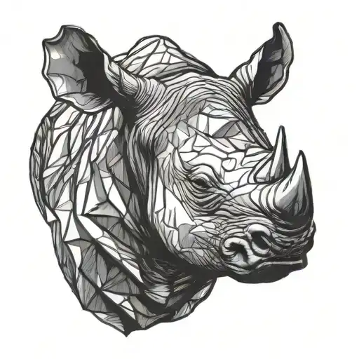 rhino head tattoo design idea