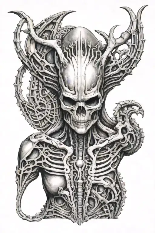HR Giger art tattoo design idea