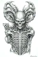 HR Giger art tattoo design idea