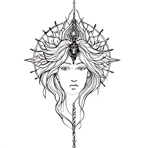 hecate goddess tattoo design idea