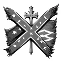 cross and confederate flag  tattoo design idea